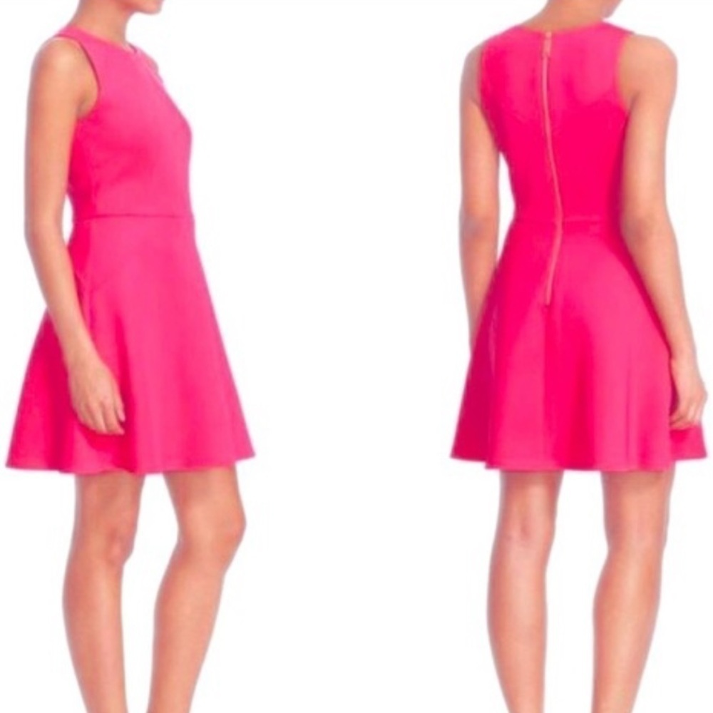 Ted Baker London Mitton Peplum Skater Dress Hot Pink 4 US 10 M2